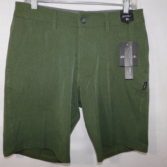 MEN 31 RESERVE HEATHER 19" HYBRID SHORTS New with Tag Olive Green Above the Knee - Picture 10 of 10